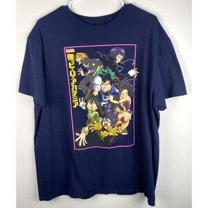 My Hero Academia T-Shirt  Mens‎ XL X-Large 46/48 Anime Navy Blue Funimation